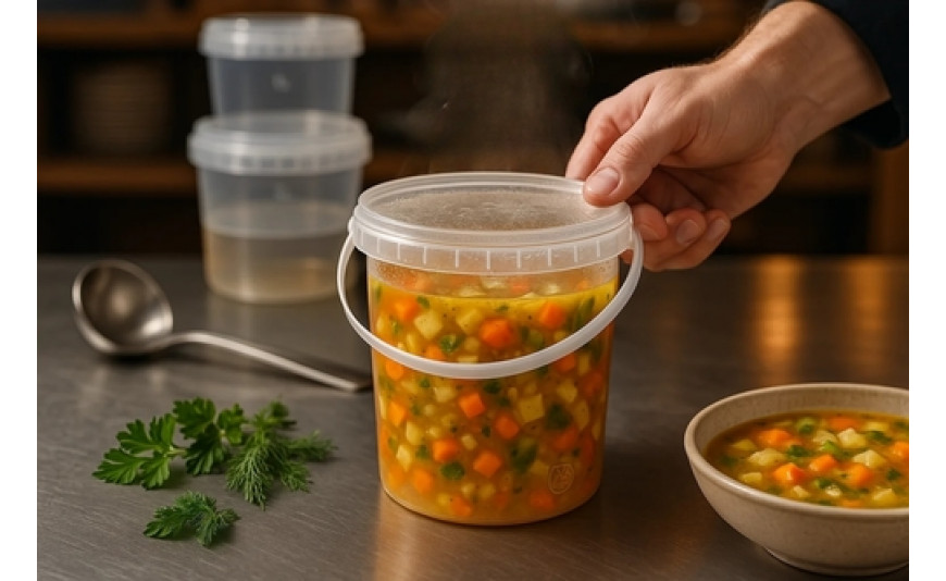 Ideāls risinājums zupu un buljonu uzglabāšanai: plastmasas trauki šķidriem ēdieniem Ideāls risinājums zupu un buljonu uzglabāšanai: plastmasas trauki šķidriem ēdieniem